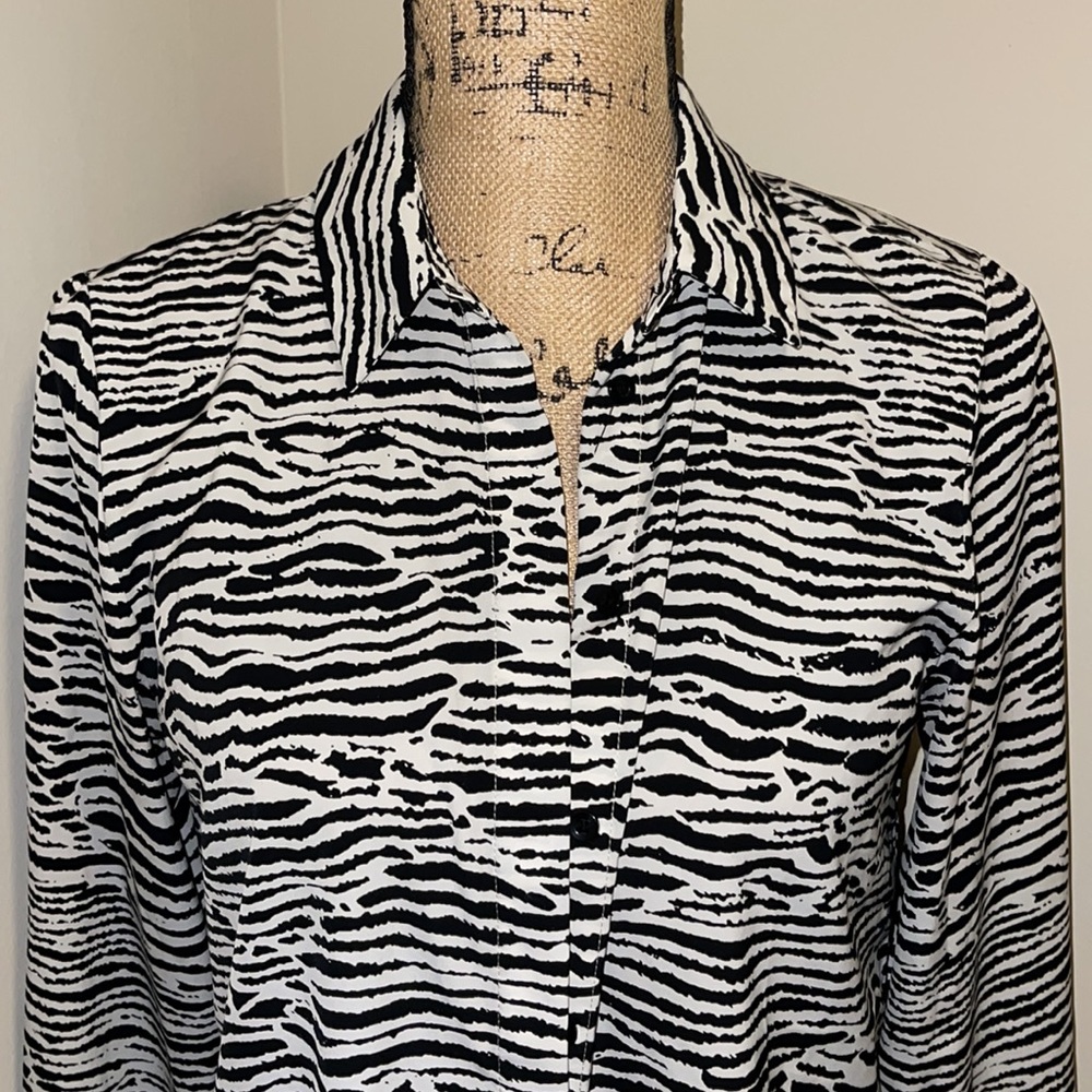Zebra print H&M button down blouse